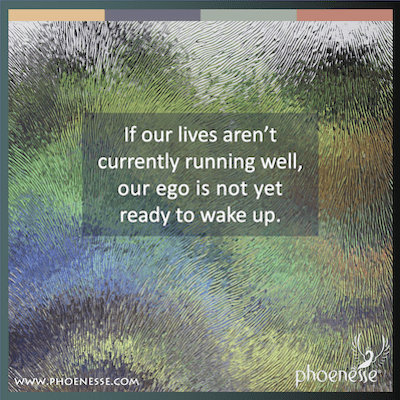 If our lives aren't currently in reasonably good working order, our ego is not yet ready to wake up.