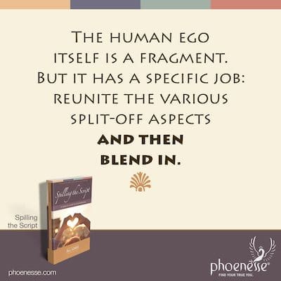 The human ego itself is a fragment. But it has a specific job: reunite the various split-off aspects and then blend in.